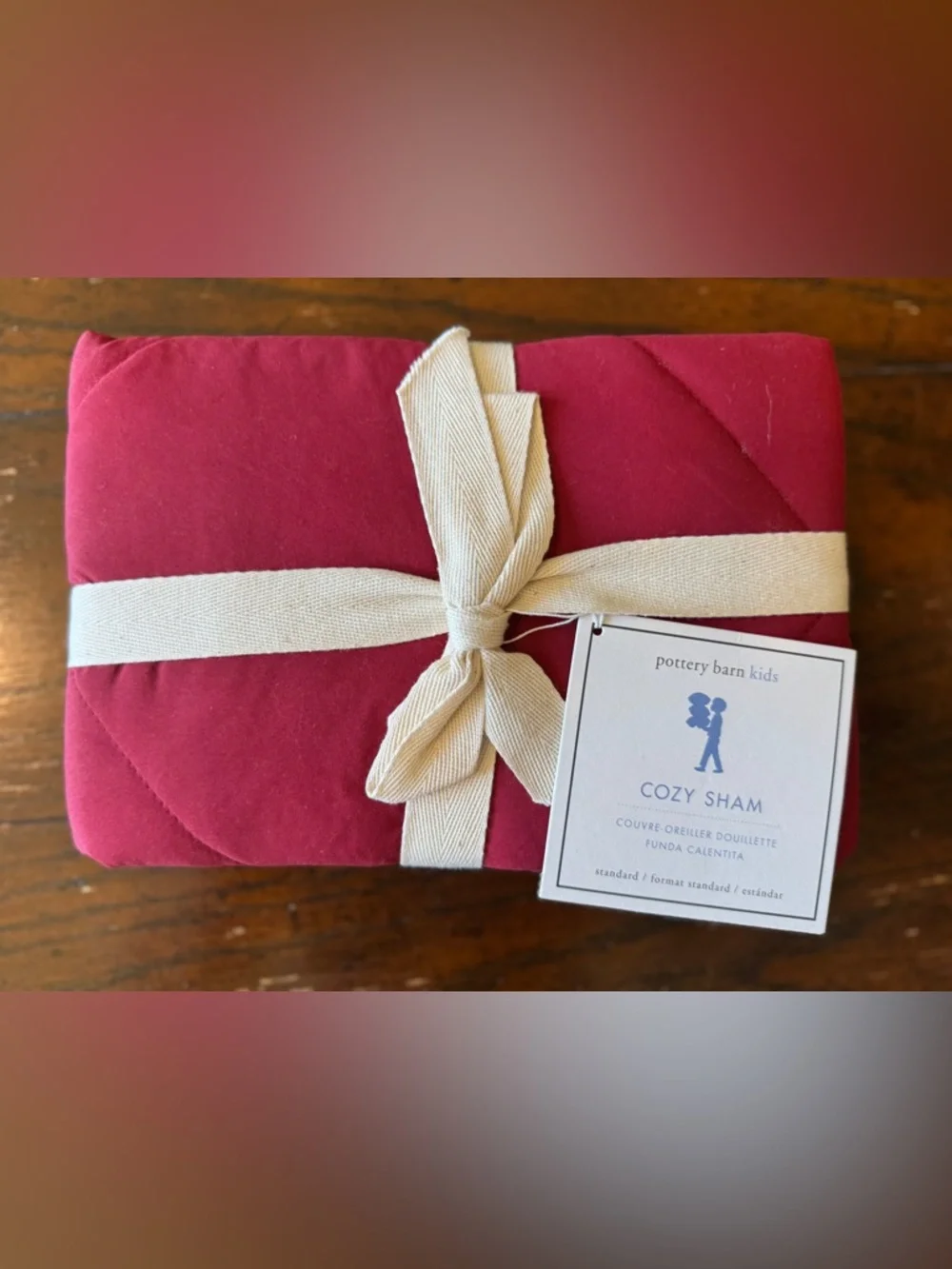 Pottery Barn Kids Quilted Sham Red Standard Cozy Bedding NWT